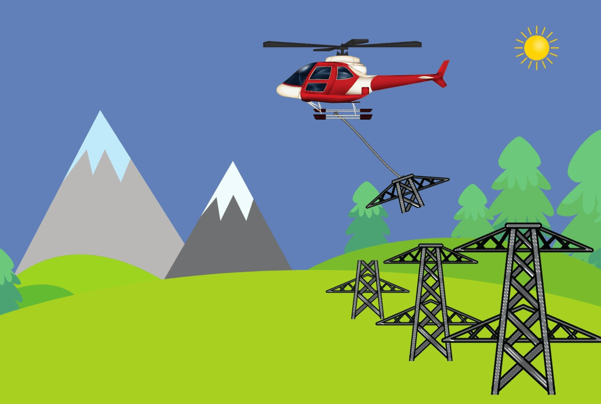 La espectacular construcción de un nuevo tramo de línea aérea de 25 KV